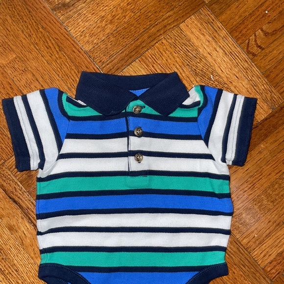 Old Navy 0-3 months stripe polo onesie - Picture 2 of 3